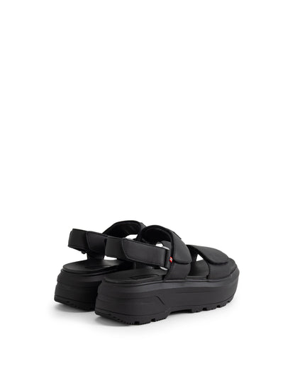 ユニセックス シティ リベル レザー ヒール ストラップ サンダル