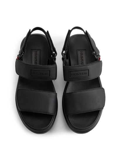 ユニセックス シティ リベル レザー ヒール ストラップ サンダル