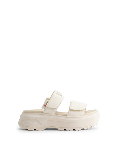 ユニセックス シティ リベル レザー ヒール ストラップ サンダル