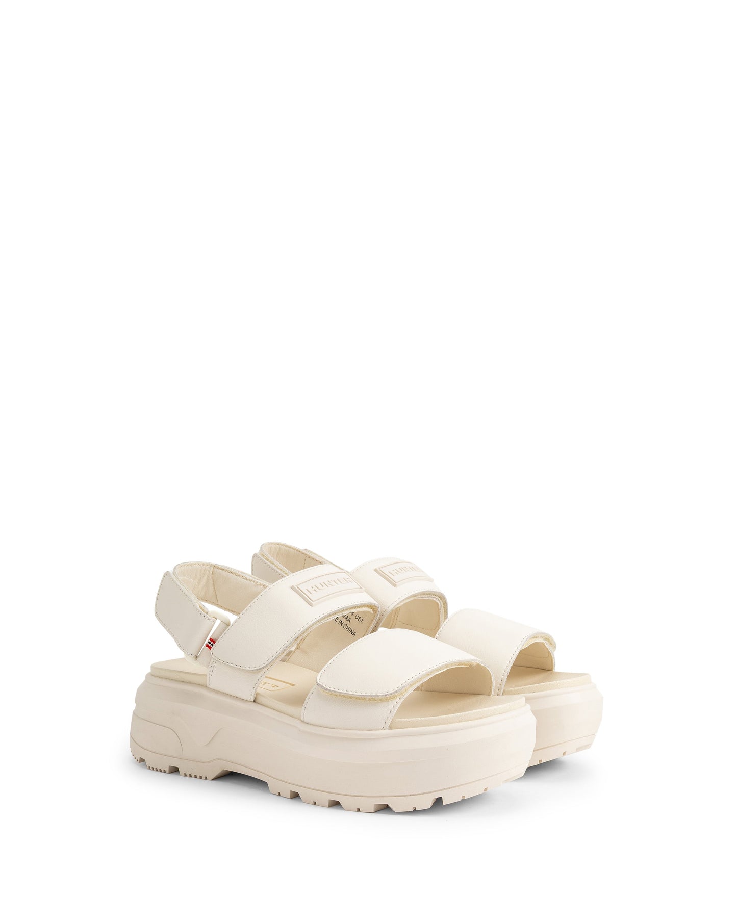 ユニセックス シティ リベル レザー ヒール ストラップ サンダル