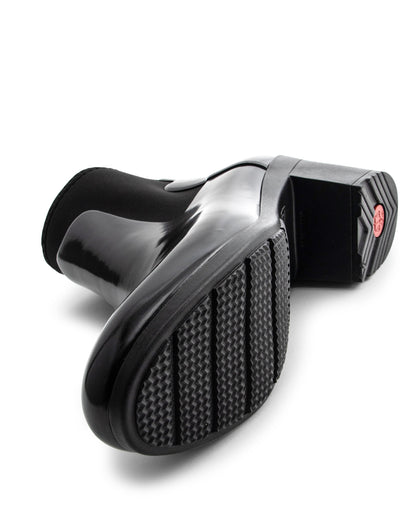 レディース リファインド グロス ミッド ヒール ブーツ